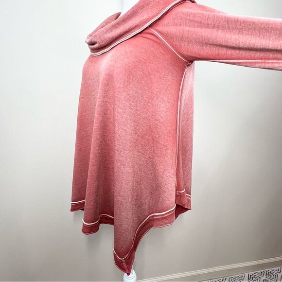 Free People Off Shoulder Modal Blend Long Sleeve Asymmetrical Hem Blouse M - Picture 5 of 12